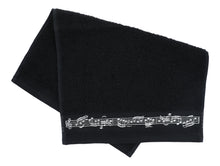Afbeelding in Gallery-weergave laden, Gasten handdoek met muzieknoten - zwart
