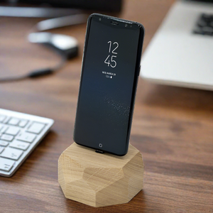 Wooden Android Dock micro-USB - Polygonal - Oak