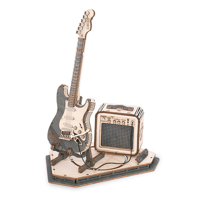 Robotime 3D Houten Puzzel Electric Guitar, TG605K, 17x10,5x22cm