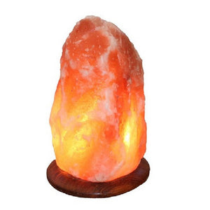 Himalaya Salt Dreams Lamp Himalaya Zout Houten Voet - 31 Cm Hoog - Oranje