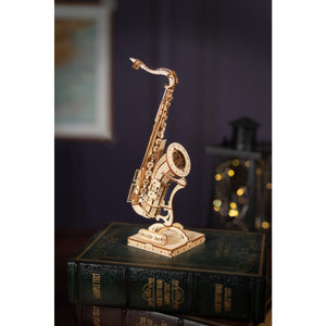 Robotime 3D Houten Puzzel Muziekinstrument Saxophone, TG309, 8,5x7x23cm