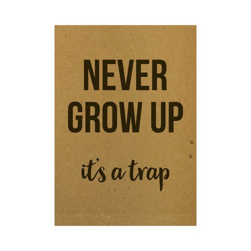 Ansichtkaart - Never grow up it's a trap - Lievelingshop