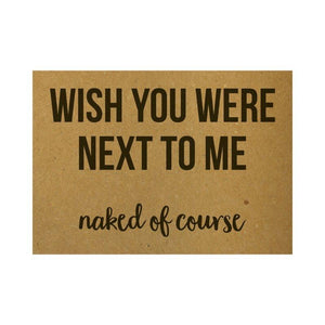Ansichtkaart - Wish you were next to me naked of course - Lievelingshop