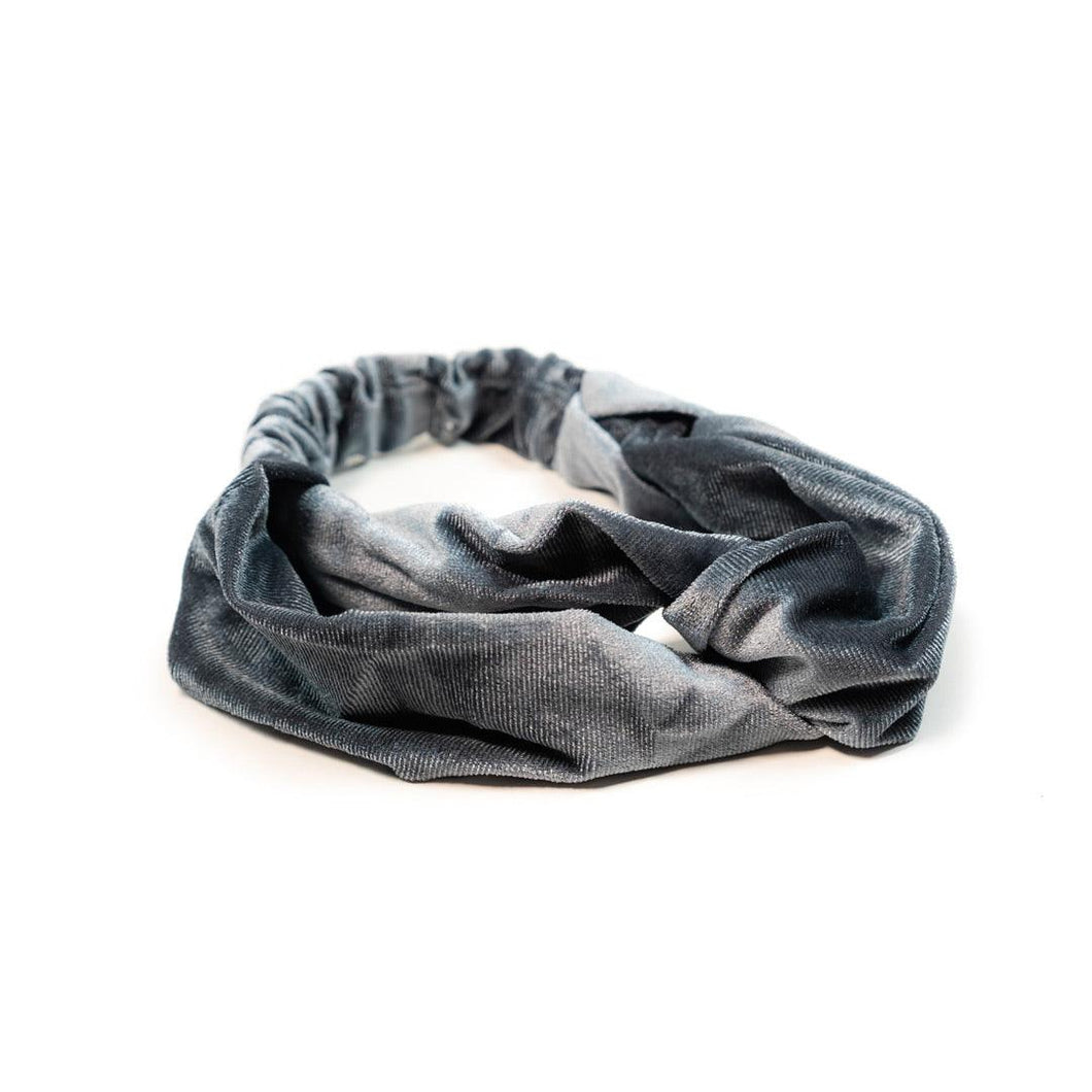 Haarband fluweel grijs - Lievelingshop