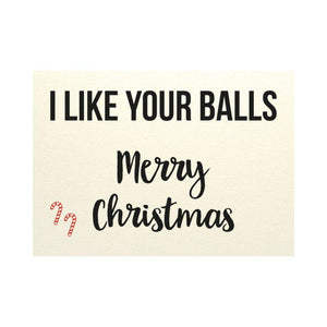 Kerst Ansichtkaart - I like your balls - Lievelingshop