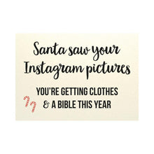 Afbeelding in Gallery-weergave laden, Kerst Ansichtkaart - Santa saw your instagram - Lievelingshop

