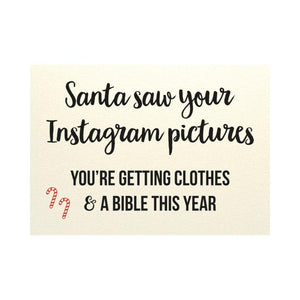 Kerst Ansichtkaart - Santa saw your instagram - Lievelingshop