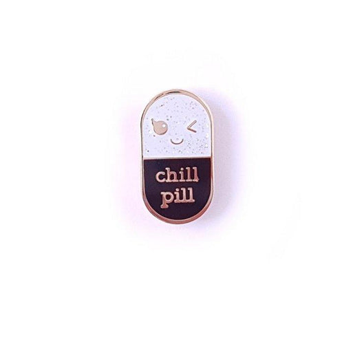 Pin chill pill zwart glitter - Lievelingshop