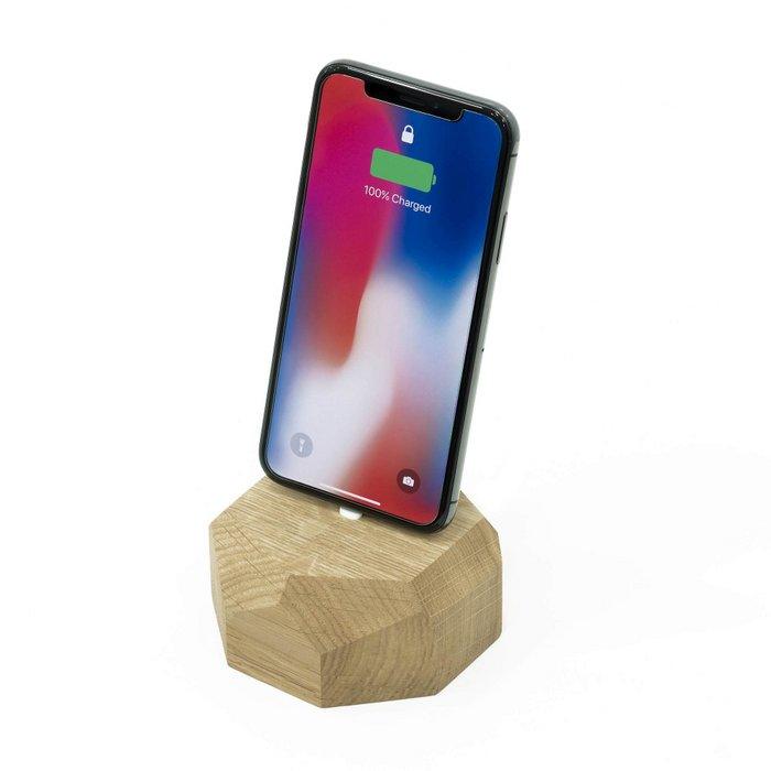 Wooden iPhone Dock - Polygonal - Oak  - Lievelingshop